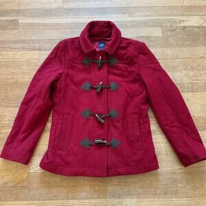 Gap red 78% wool pea coat size medium M